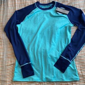 TSLA Blue Rash Guard. XS, NWT